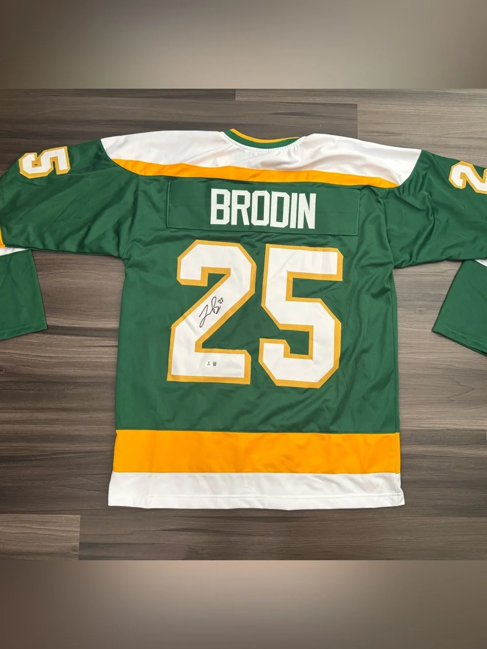 Jonas Brodin Autographed Pro-Style Alternate Jersey Minnesota Wild Beckett